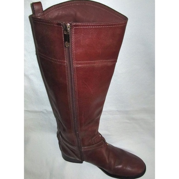 Tory Burch Brita Brown Leather Knee High Tall Riding Boots Womens Size 7 - Picture 6 of 11